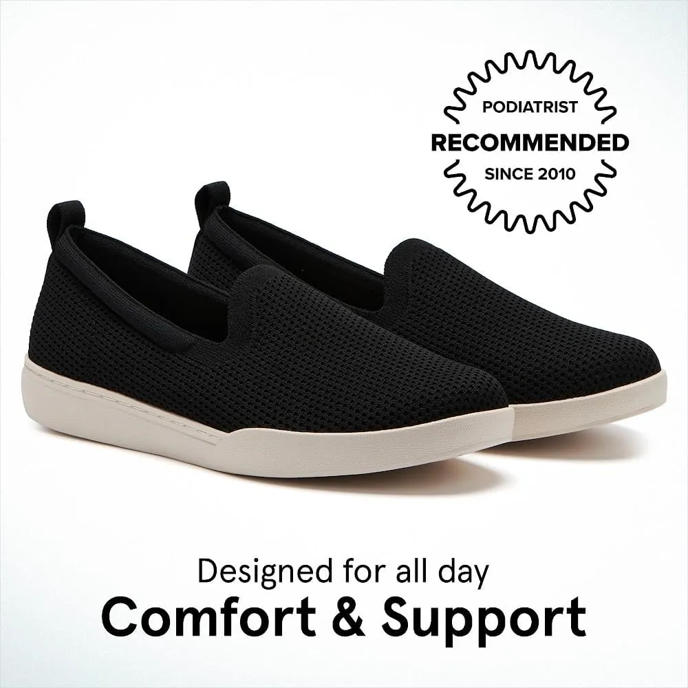 ABEO Women's Encore Knit Slip On Sneakers | Metatarsal Sneakers | Breathable Knit Slip On Sneakers | Womens Travel Sneakers | Built-in Metatarsal Pads