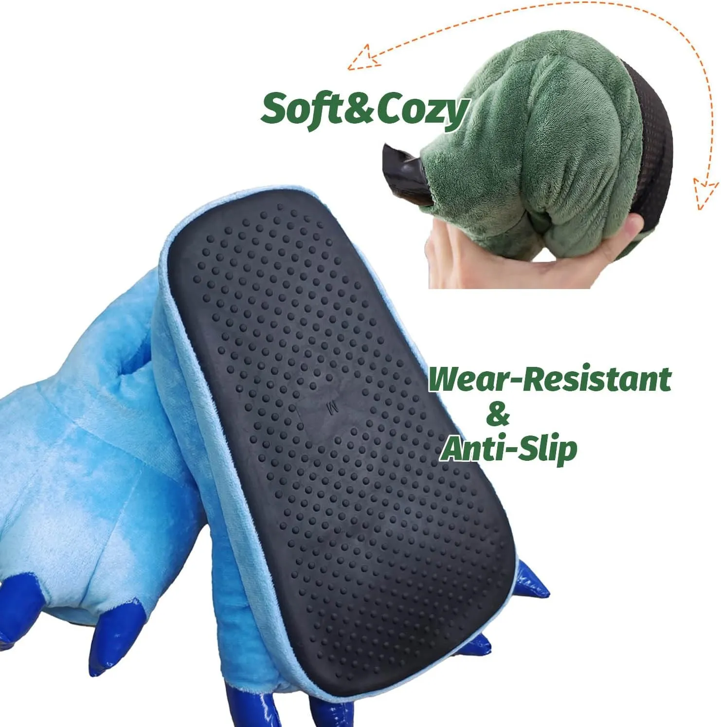 acdiac Unisex Soft Monster Claw Slippers Fun Dino Slippers Animal Paw Shoes For Men Women Boy Girl With Home Halloween Party Cosply Costume Footwear