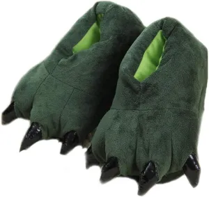 Adult Dinosaur Paw Plush Slippers - Warm Home Claw Slippers