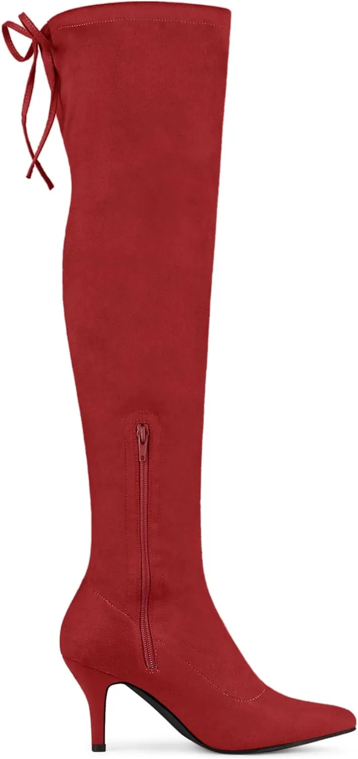Allegra K Women's Stiletto Heels Thigh High Over the Knee High Boots