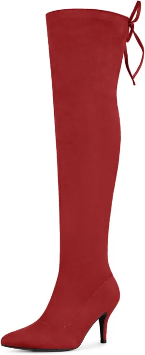 Allegra K Women's Stiletto Heels Thigh High Over the Knee High Boots