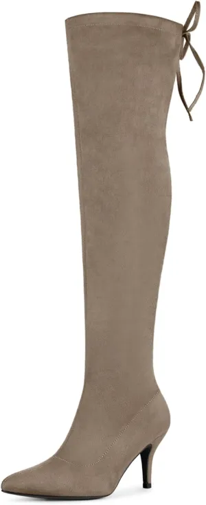 Allegra K Women's Stiletto Heels Thigh High Over the Knee High Boots