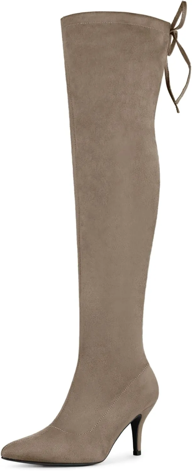 Allegra K Women's Stiletto Heels Thigh High Over the Knee High Boots