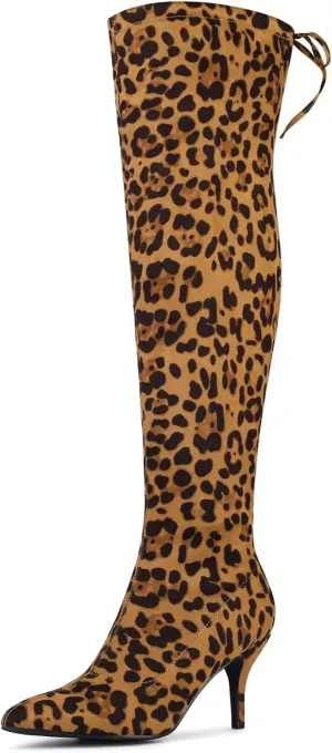 Allegra K Women's Stiletto Heels Thigh High Over the Knee High Boots