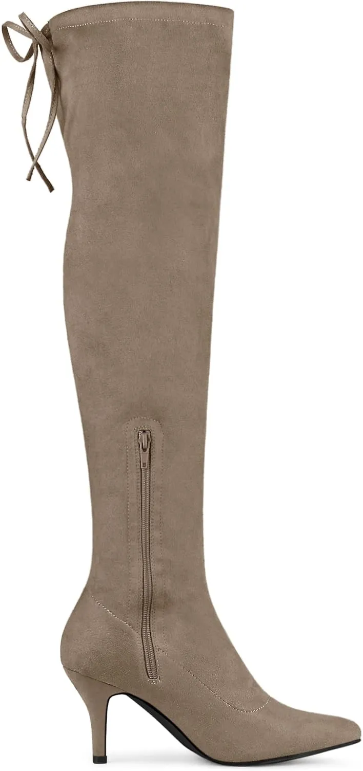 Allegra K Women's Stiletto Heels Thigh High Over the Knee High Boots