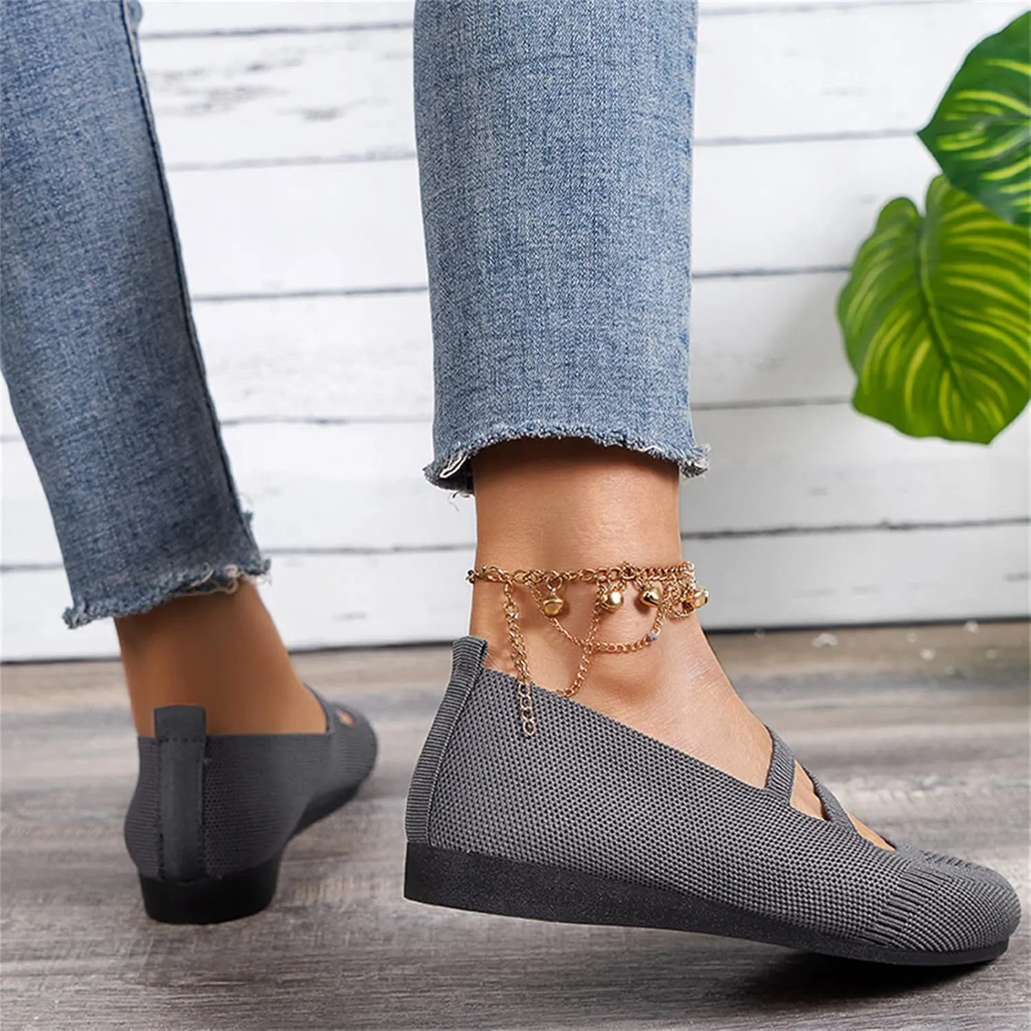 AMDBEL Ballet Flats Shoes for Women Dressy, Women's Embroidery Slip On Flats Round Toe Casual Linen Dress Ballerina Shoes