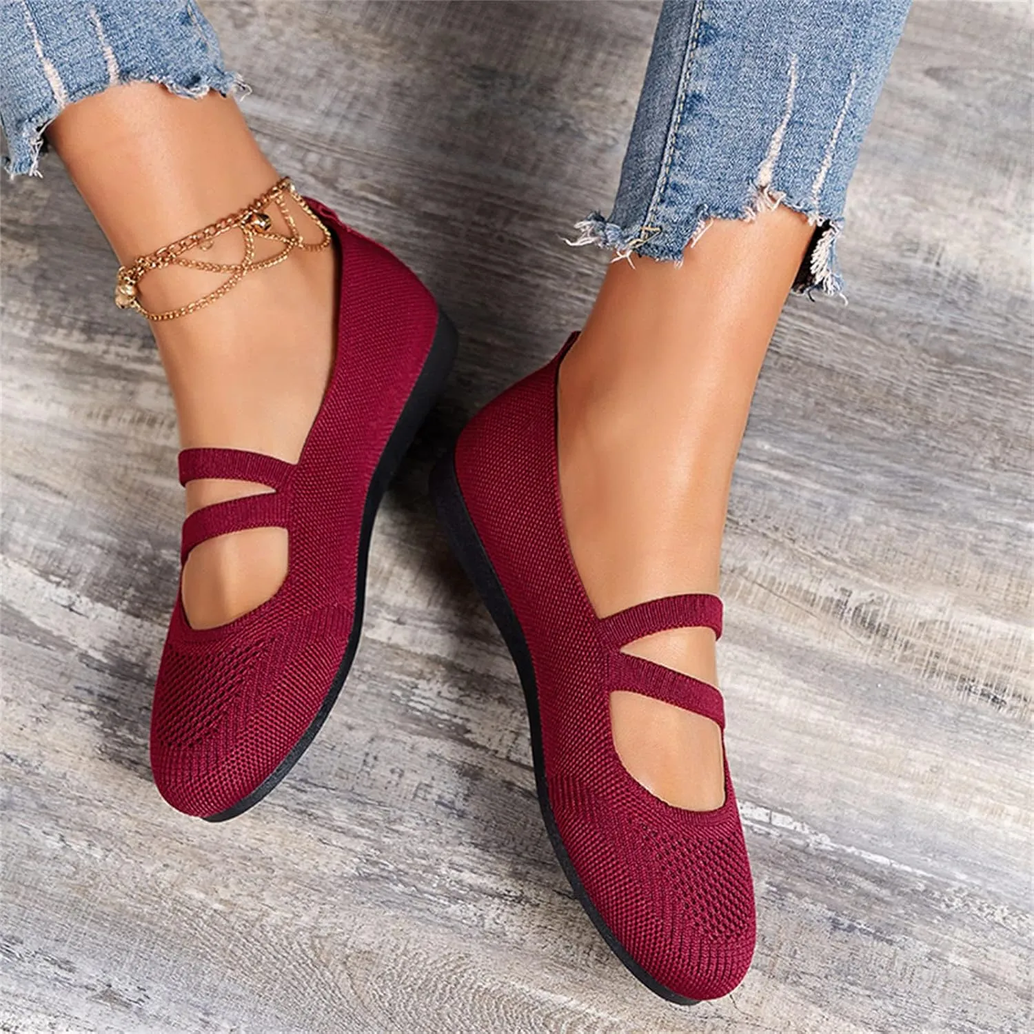 AMDBEL Ballet Flats Shoes for Women Dressy Women's Flat Dress Shoes Black Ballet Shoes Dress Shoes Suede Bow Round Toe Flats