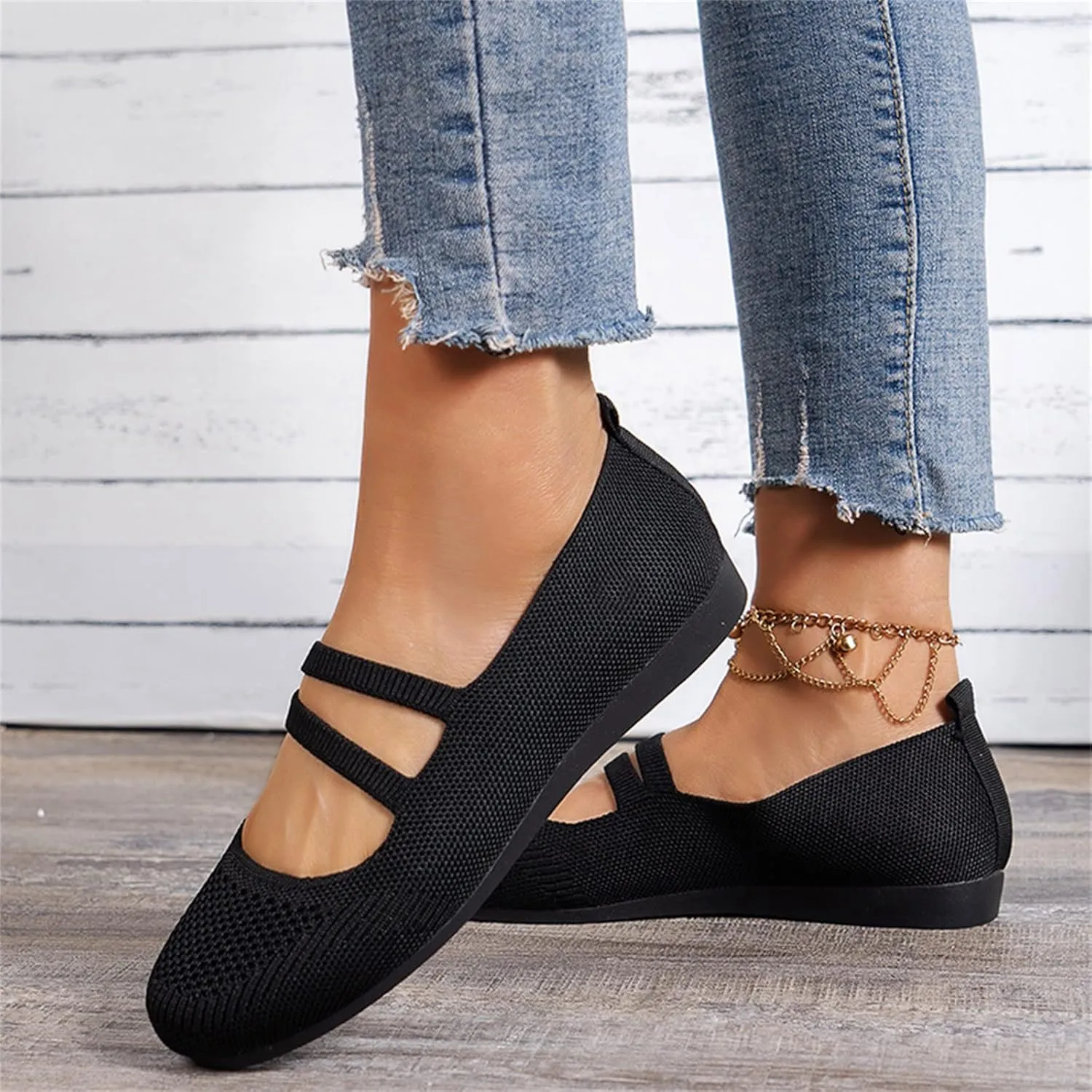 AMDBEL Ballet Flats Shoes for Women Dressy Women's Flat Dress Shoes Black Ballet Shoes Dress Shoes Suede Bow Round Toe Flats