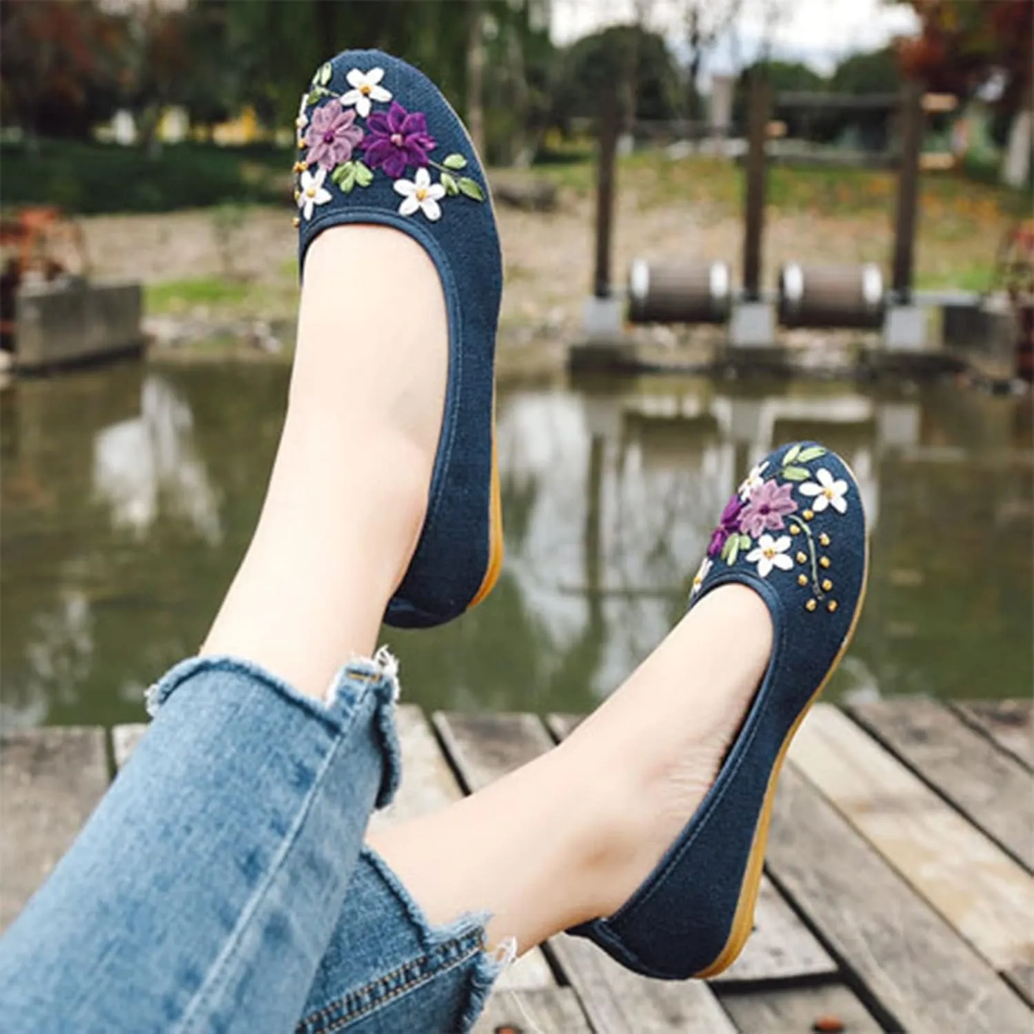 AMDBEL Ballet Flats Shoes for Women Dressy Women's Flat Dress Shoes Black Ballet Shoes Dress Shoes Suede Bow Round Toe Flats