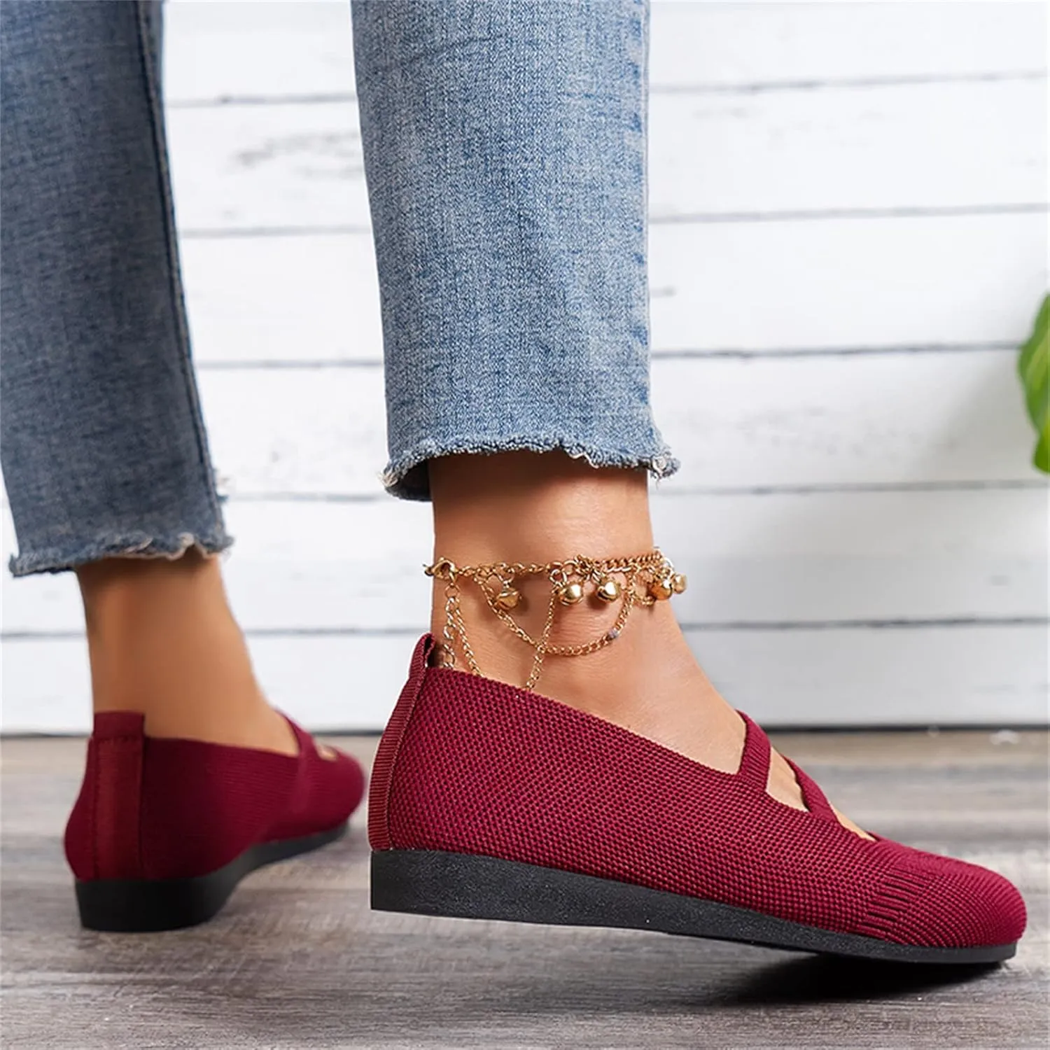 AMDBEL Ballet Flats Shoes for Women Dressy Women's Flat Dress Shoes Black Ballet Shoes Dress Shoes Suede Bow Round Toe Flats