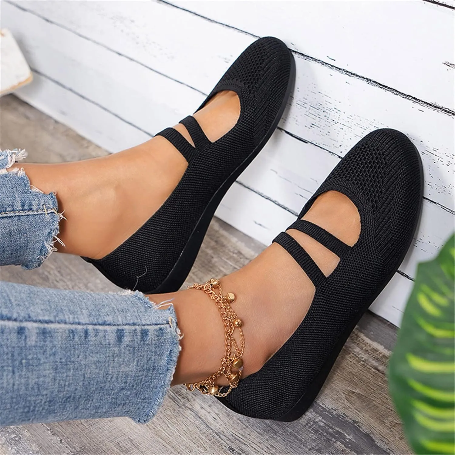 AMDBEL Ballet Flats Shoes for Women Dressy Women's Flat Dress Shoes Black Ballet Shoes Dress Shoes Suede Bow Round Toe Flats