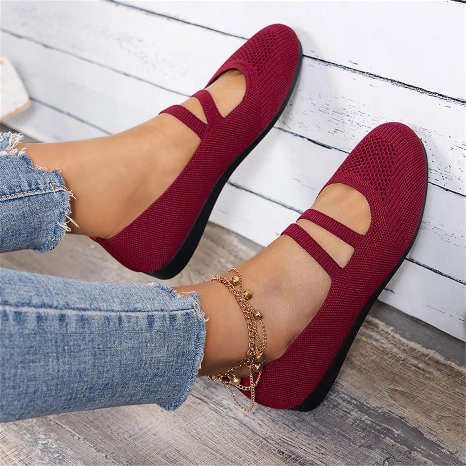 AMDBEL Ballet Flats Shoes for Women Dressy Women's Flat Dress Shoes Black Ballet Shoes Dress Shoes Suede Bow Round Toe Flats