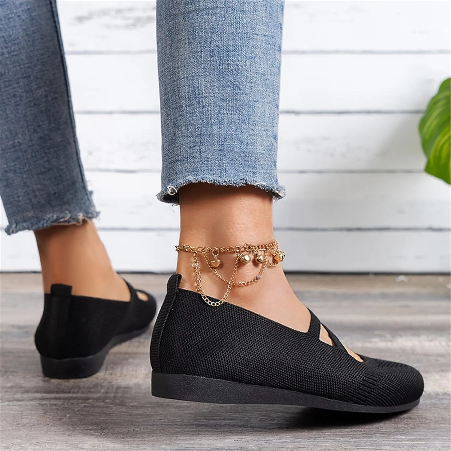 AMDBEL Ballet Flats Shoes for Women Dressy Women's Flat Dress Shoes Black Ballet Shoes Dress Shoes Suede Bow Round Toe Flats
