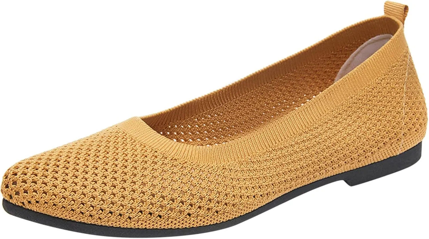 AMDBEL Flats Shoes Women Dressy Comfortable Ballet Flats Shoes Foldable Knit Women's Flats with Arch Support Work Office Shoe