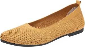 AMDBEL Flats Shoes Women Dressy Comfortable Ballet Flats Shoes Foldable Knit Women's Flats with Arch Support Work Office Shoe