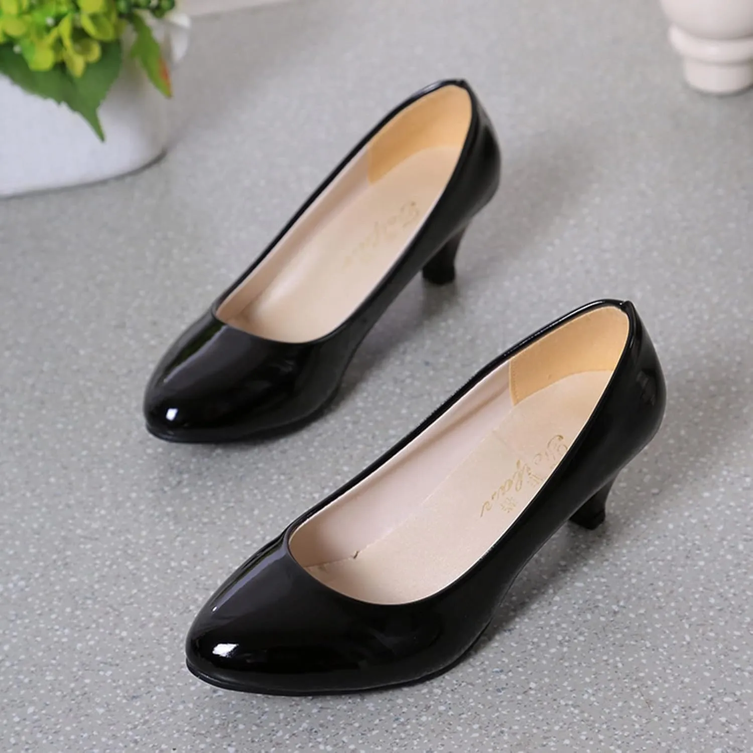 AMDBEL Flats Shoes Women Dressy Comfortable Women Pointed Toe Loafer Shoes Slip On Ballet Flat Dress Shoes Square Heels Shoes