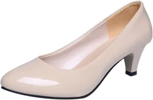 AMDBEL Flats Shoes Women Dressy Comfortable Women's Wedges Pumps Round Toe Mid Heels Closed Toe Dressy Pumps Wedge Shoes