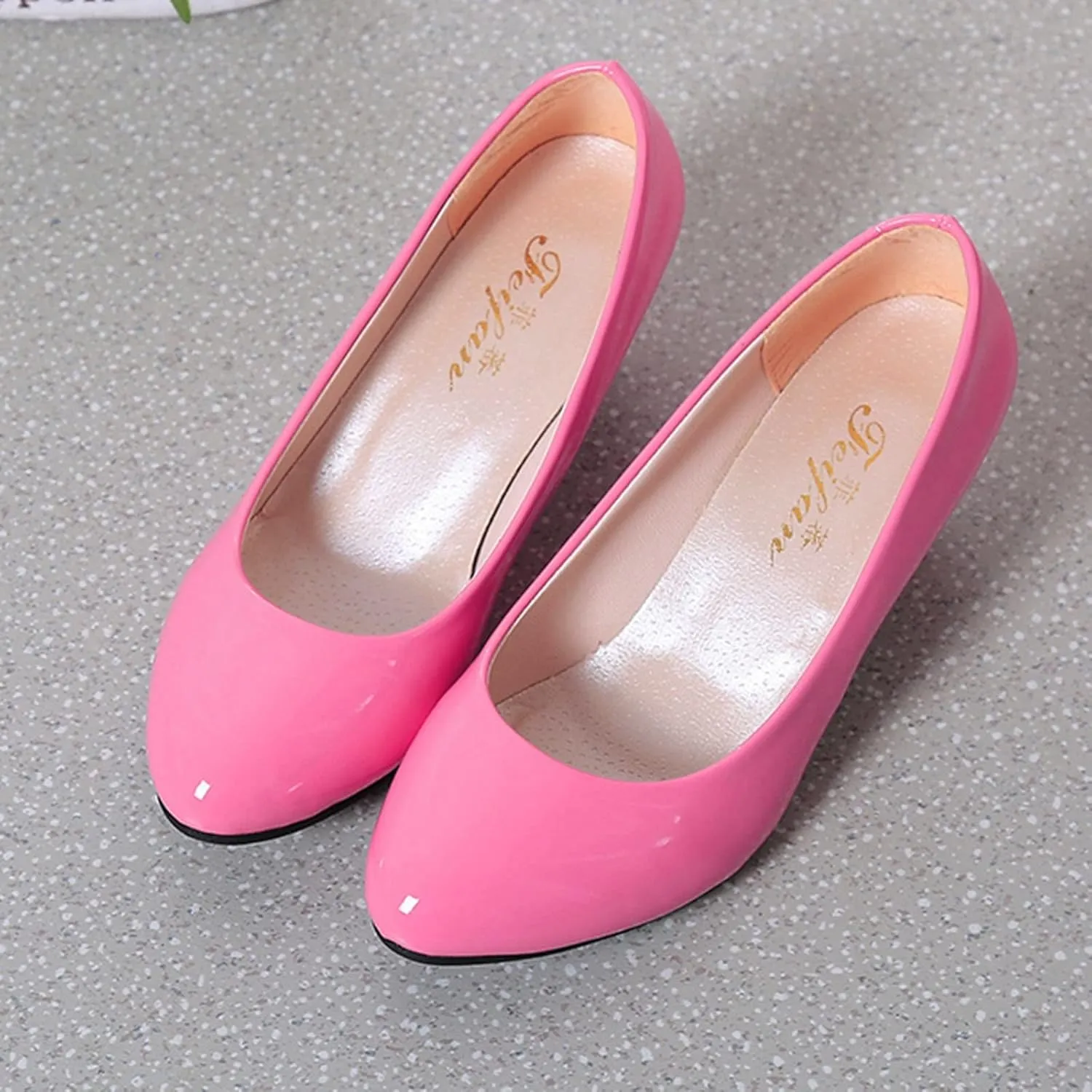AMDBEL Flats Shoes Women Dressy Comfortable Women's Wedges Pumps Round Toe Mid Heels Closed Toe Dressy Pumps Wedge Shoes