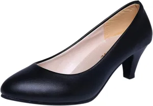 AMDBEL Flats Shoes Women Dressy Comfortable Women's Wedges Pumps Round Toe Mid Heels Closed Toe Dressy Pumps Wedge Shoes