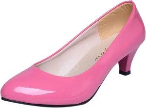 AMDBEL Flats Shoes Women Dressy Comfortable Women's Wedges Pumps Round Toe Mid Heels Closed Toe Dressy Pumps Wedge Shoes