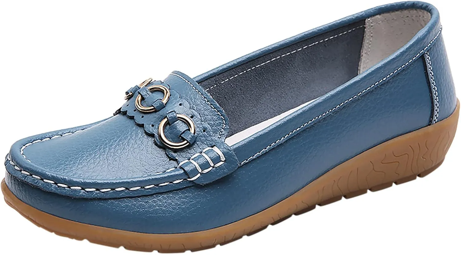 AMDBEL Leather Loafers for Women 2024, Womens Leather Loafers Classic Penny Loafers for Women Fashion Driving Moccasins Women