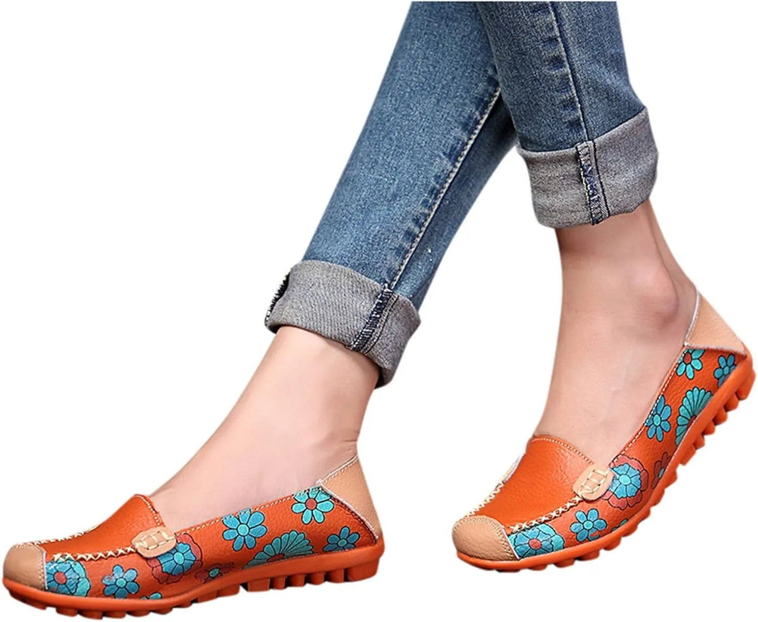 AMDBEL Leather Loafers for Women 2024, Womens Leather Loafers Classic Penny Loafers for Women Fashion Driving Moccasins Women