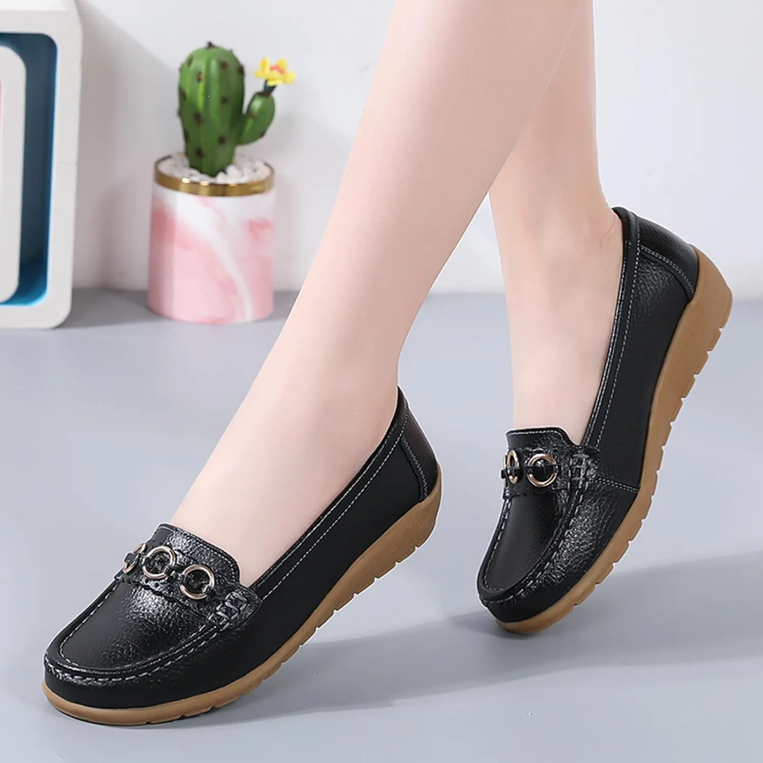AMDBEL Loafers for Women 2024, Women's Loafers & Slip-ons Penny Comfort Shoes Dressy Office Work Slip on Leather Loafers