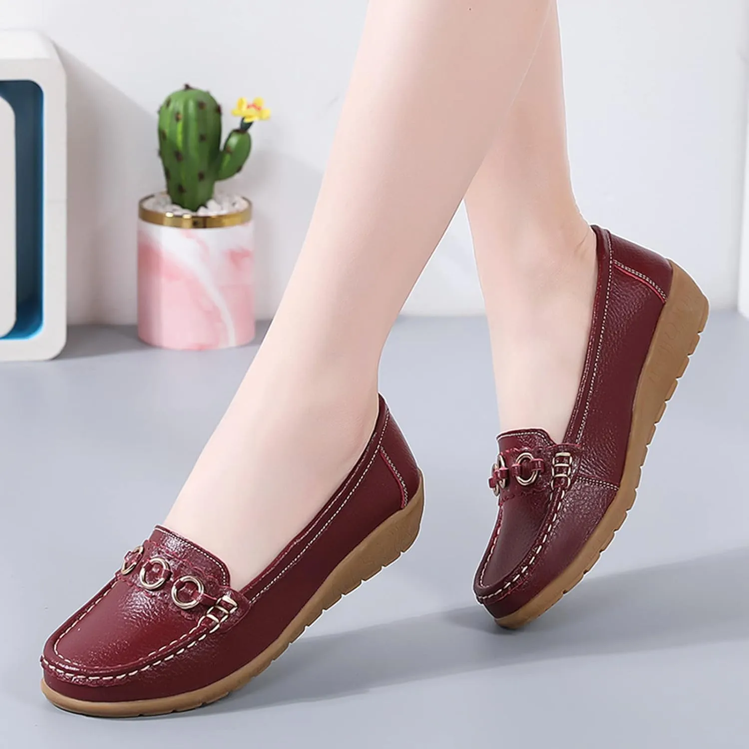 AMDBEL Loafers for Women 2024, Women's Loafers & Slip-ons Penny Comfort Shoes Dressy Office Work Slip on Leather Loafers