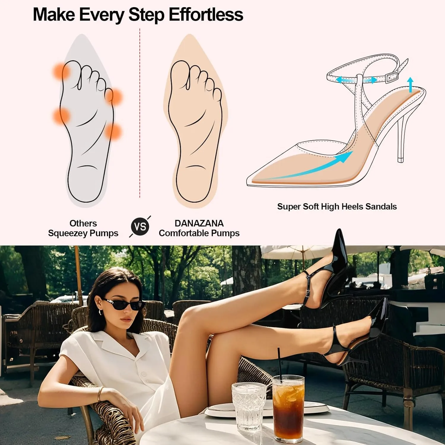 Ankle Strap Heels Womens Closed Pointed Toe Pumps Buckle Slingback Heel Comfortable Dress Kitten Heels Sandals for Office Wedding Party Size 6-10