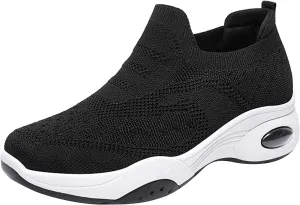 Arch Support Slip on Sneakers for Women Non Slip Workout Fashion Tennis Running Sneakers Business Office Shoe