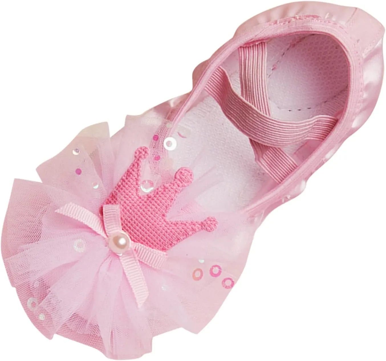 Ballet Shoes for Girls, Toddler Kids Satin Dance Practice Slippers Split Soft Princess Dress Shoes for Little Girls
