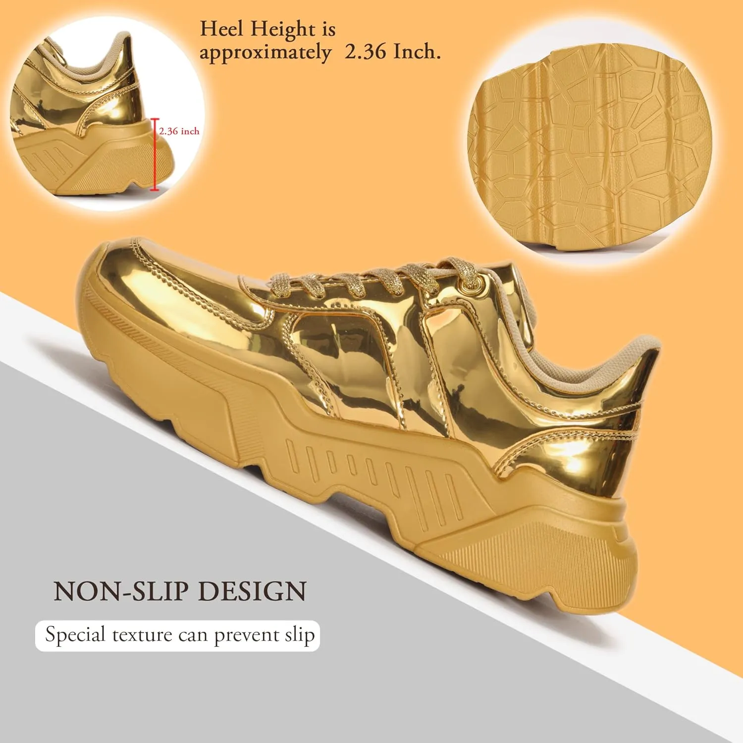 BELOS Women's Platform Chunky Sneakers Fashion Dad Sneakers Casual Lace Up Comfortable Lightweigt Walking Shoes