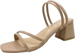 Block Heels for Women Square Open Toe Chunky Heels Ankle Strap Heeled Sandals Dress Party Prom Shoes Heels