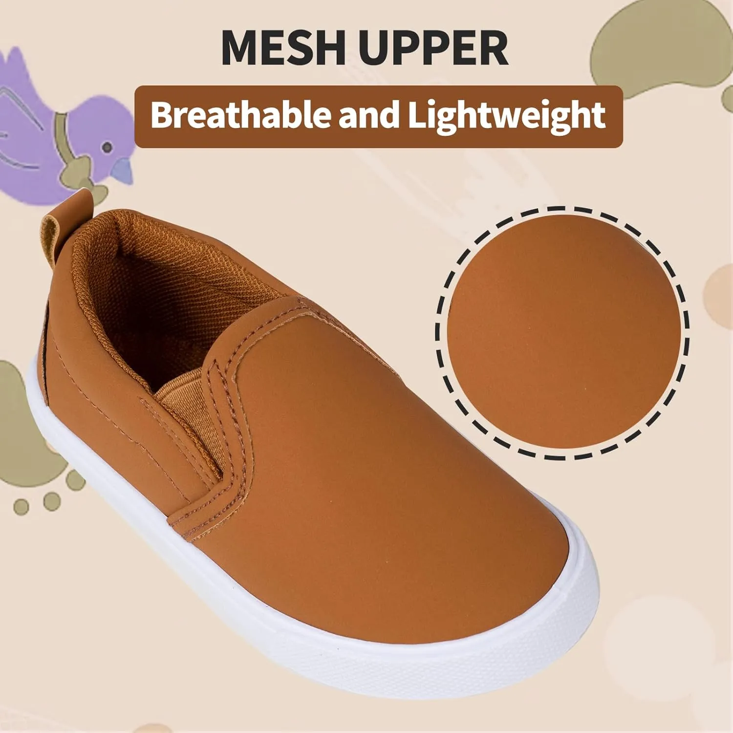 Boys Leather Slip on Sneakers Casual Leather