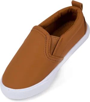 Boys Leather Slip on Sneakers Casual Leather