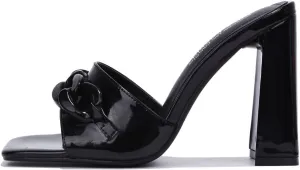 Cape Robbin Letita Chain Square Toe Block Heels (Letita)