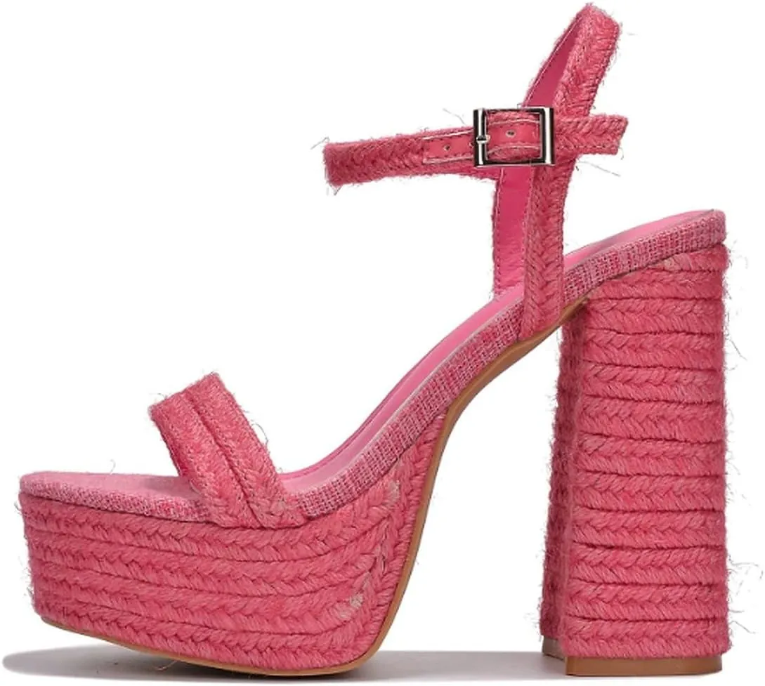Cape Robbin Women's espadrille Platform High Heel Ankle Strap Chunky Heels Sandals
