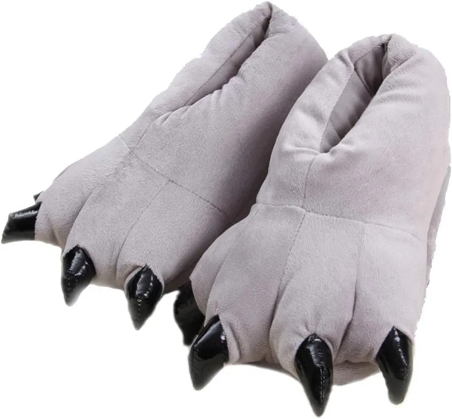 Cartoon animal claw shoes home warm shoes neutral soft plush home slippers claw shoes