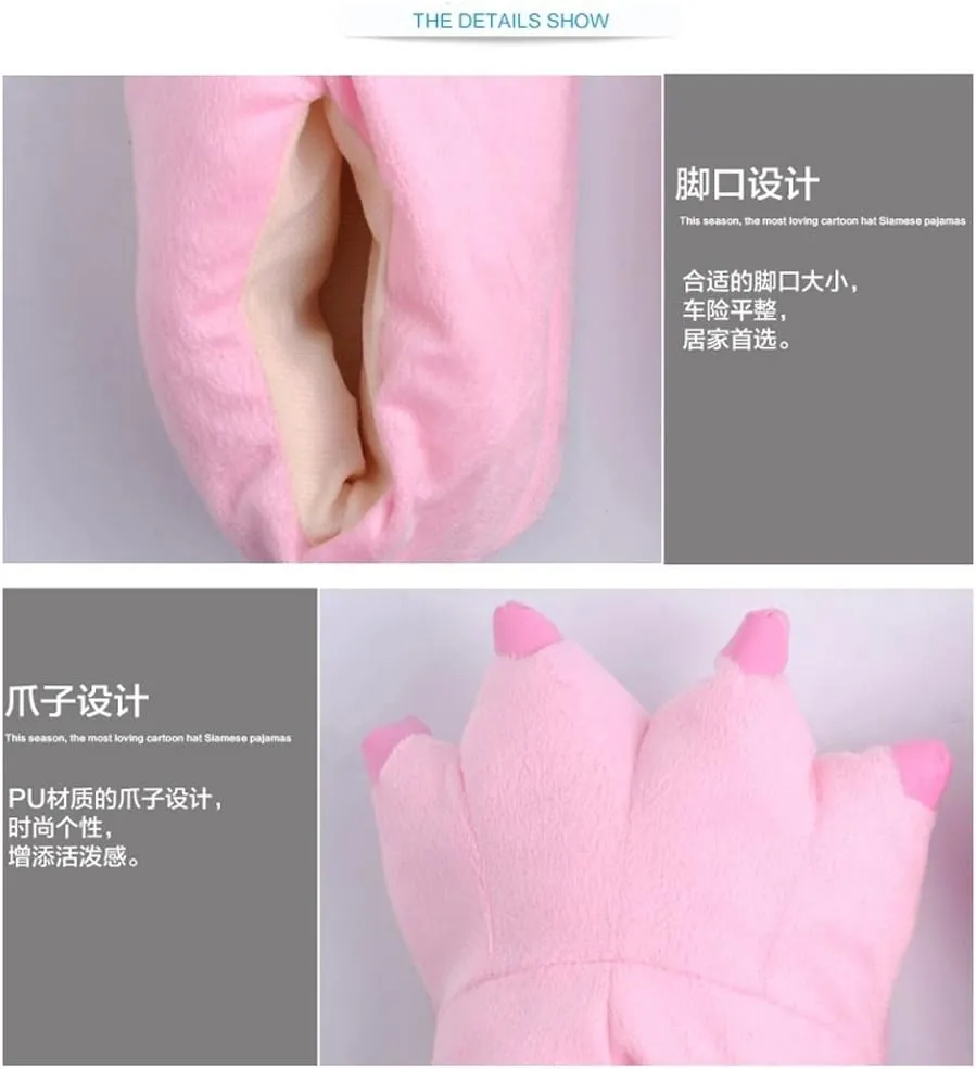 Cartoon animal claw shoes home warm shoes neutral soft plush home slippers claw shoes
