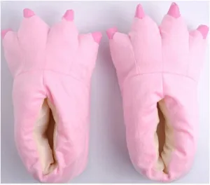 Cartoon animal claw shoes home warm shoes neutral soft plush home slippers claw shoes