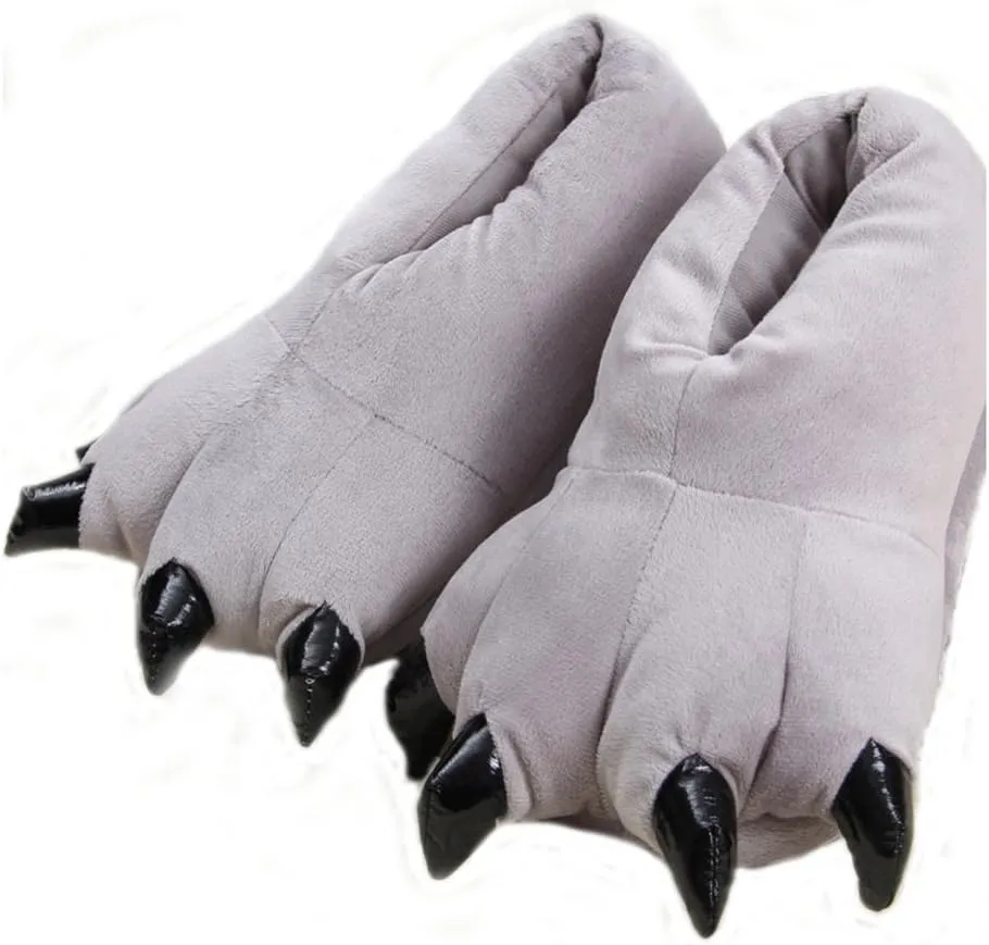 Cartoon animal claw shoes home warm shoes neutral soft plush home slippers claw shoes