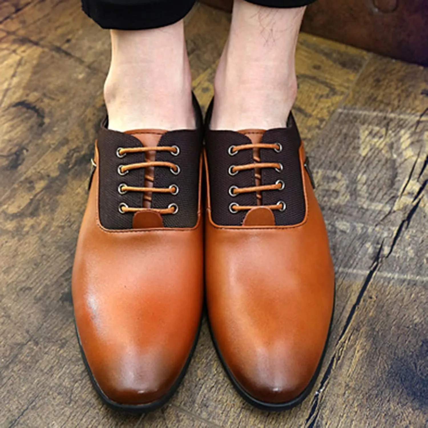 Casual Plain Toe Oxfords Men Classic Retro Oxfords Non Slip Low Heel Dress Derby Shoes Men Business Formal Shoes Matte Leather Dress Shoe Comfortable Work Office Shoe Elegant Suit Footwear