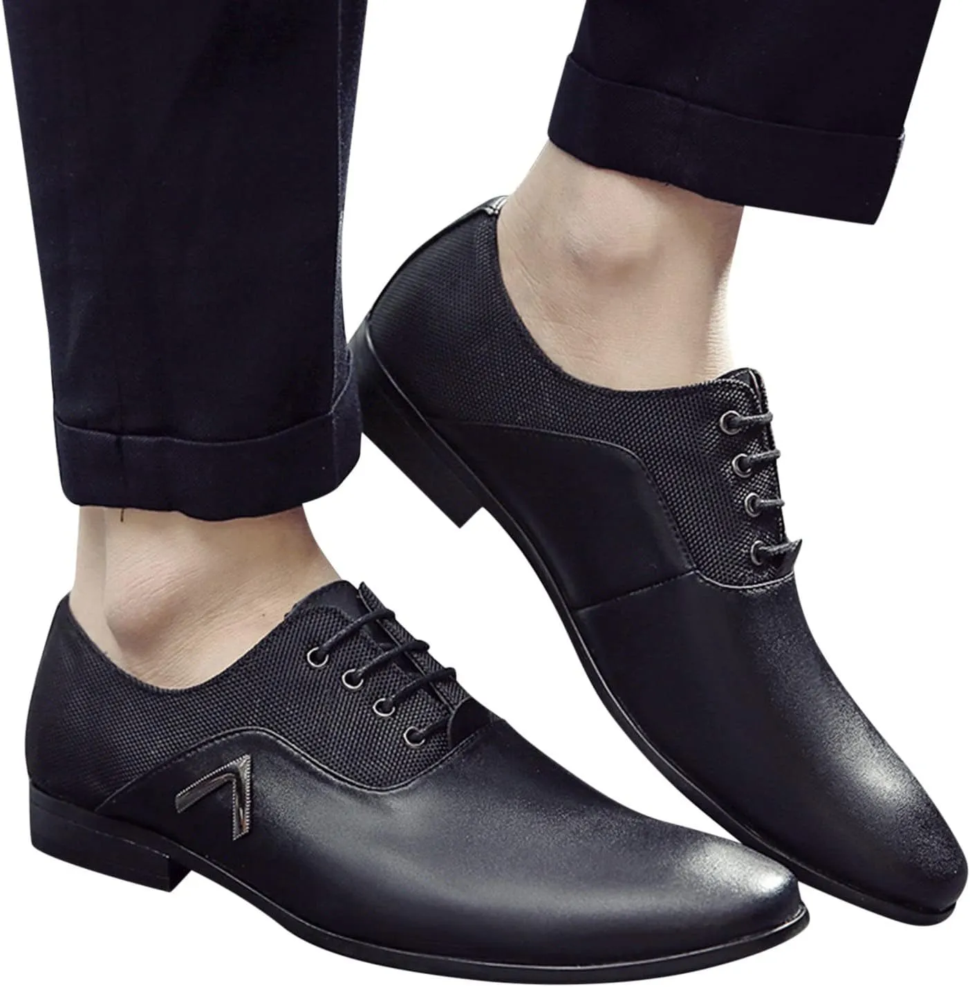 Casual Plain Toe Oxfords Men Classic Retro Oxfords Non Slip Low Heel Dress Derby Shoes Men Business Formal Shoes Matte Leather Dress Shoe Comfortable Work Office Shoe Elegant Suit Footwear