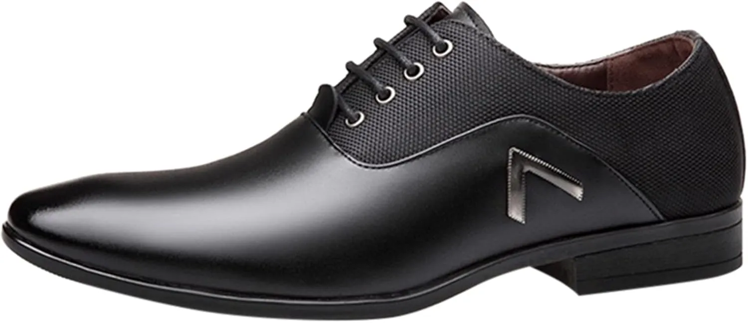 Casual Plain Toe Oxfords Men Classic Retro Oxfords Non Slip Low Heel Dress Derby Shoes Men Business Formal Shoes Matte Leather Dress Shoe Comfortable Work Office Shoe Elegant Suit Footwear
