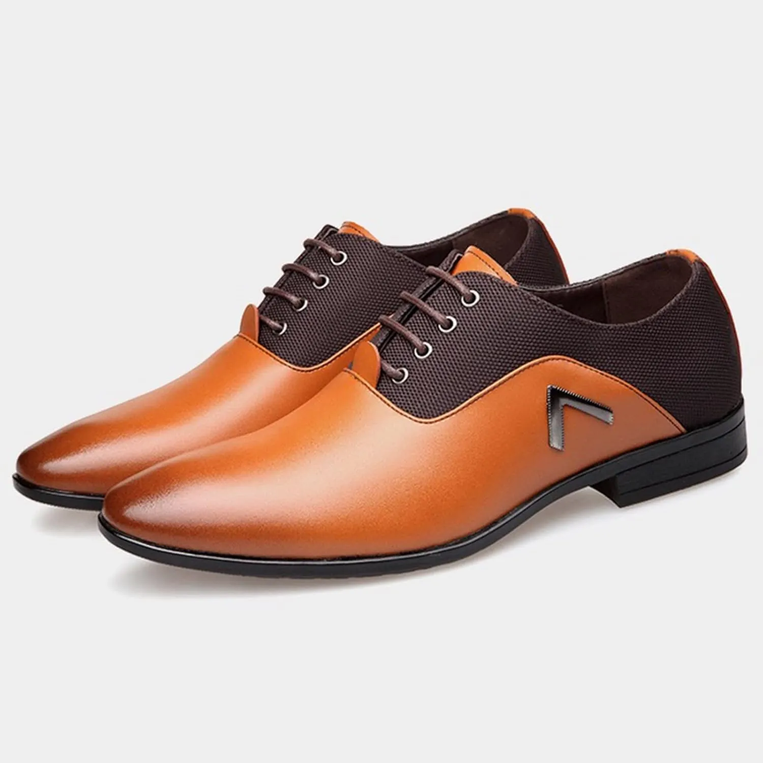 Casual Plain Toe Oxfords Men Classic Retro Oxfords Non Slip Low Heel Dress Derby Shoes Men Business Formal Shoes Matte Leather Dress Shoe Comfortable Work Office Shoe Elegant Suit Footwear