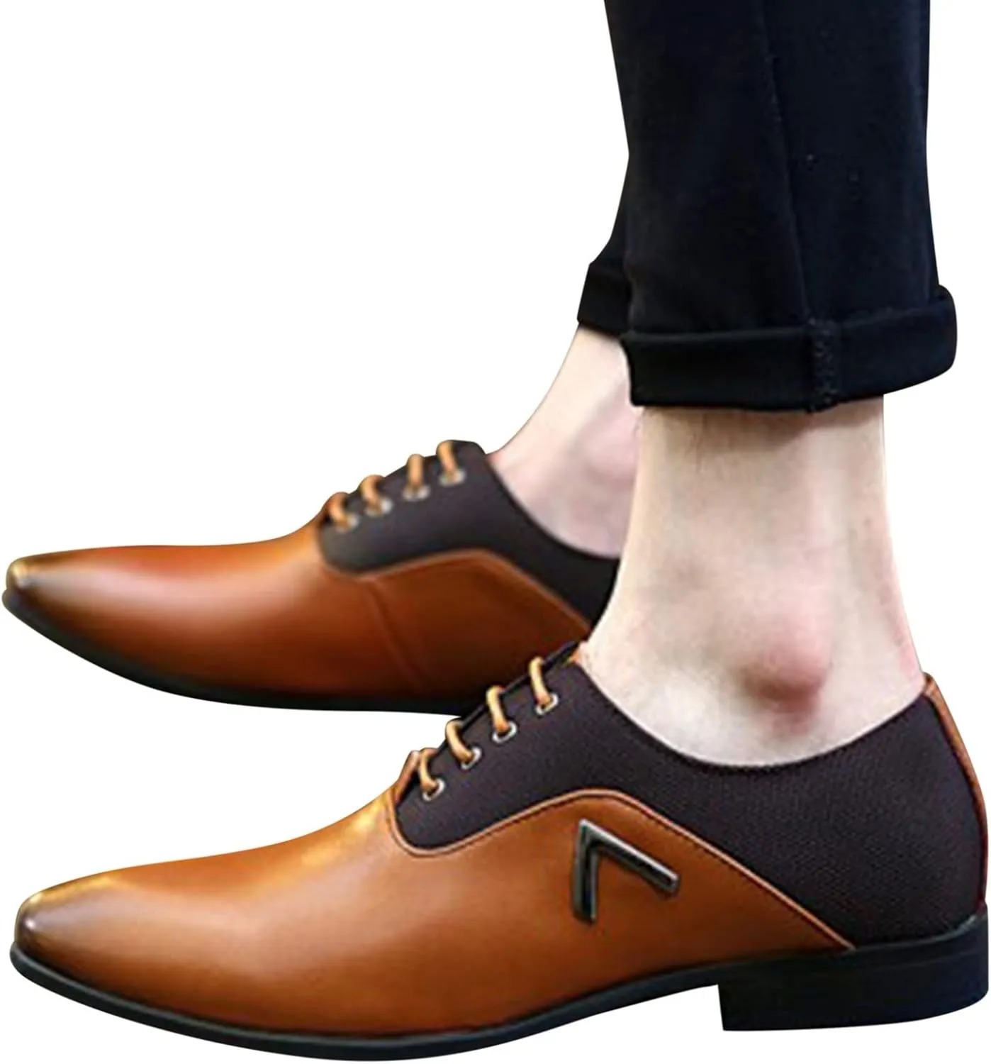 Casual Plain Toe Oxfords Men Classic Retro Oxfords Non Slip Low Heel Dress Derby Shoes Men Business Formal Shoes Matte Leather Dress Shoe Comfortable Work Office Shoe Elegant Suit Footwear