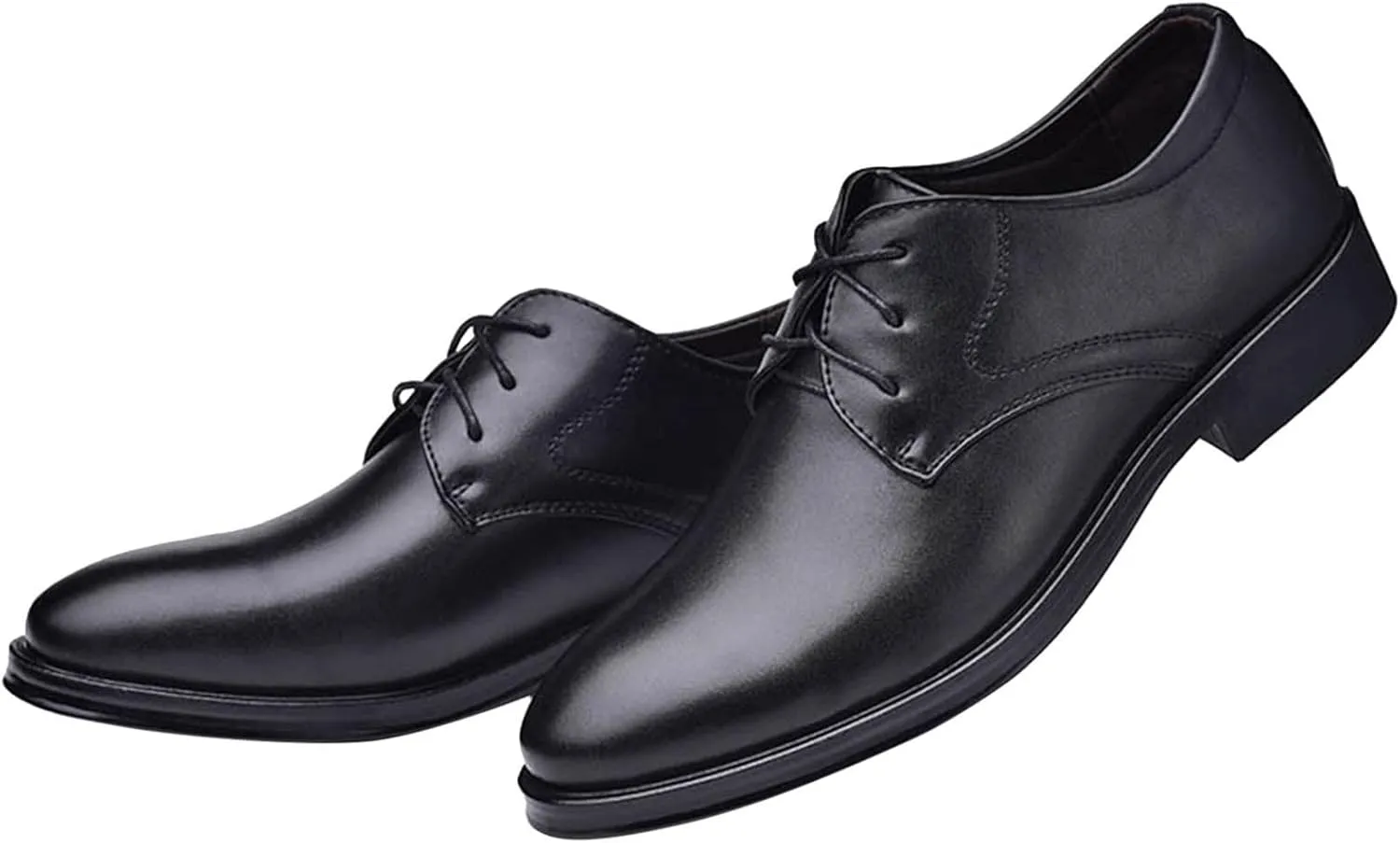 Casual Plain Toe Oxfords Shoes Men Comfortable Business Formal Shoes Mens Dating Oxfords Arch Support Walking Derby Shoe Lace up Matte Leather Dress Shoe Low Heel Office Footwear Men