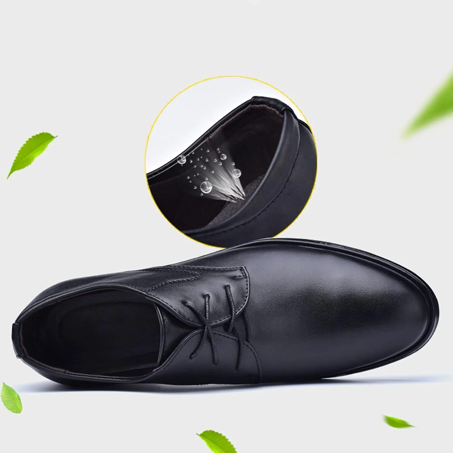 Casual Plain Toe Oxfords Shoes Men Comfortable Business Formal Shoes Mens Dating Oxfords Arch Support Walking Derby Shoe Lace up Matte Leather Dress Shoe Low Heel Office Footwear Men