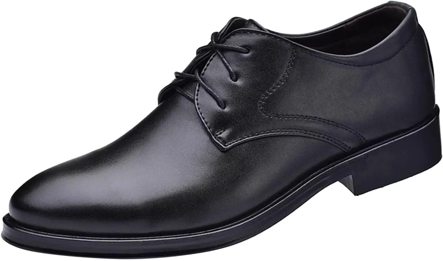Casual Plain Toe Oxfords Shoes Men Comfortable Business Formal Shoes Mens Dating Oxfords Arch Support Walking Derby Shoe Lace up Matte Leather Dress Shoe Low Heel Office Footwear Men
