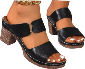 Chunky Heels For Women Backless Open Toe Block Heeled Ankle Strap Pump Wedding Comfortable Party Dressy Shoes 2025